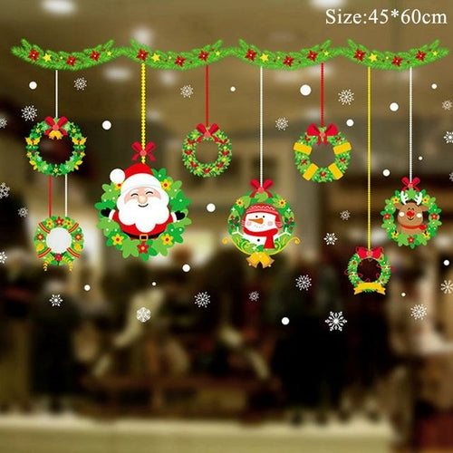Christmas Window Stickers Christmas Decorations for Home Navidad 2021