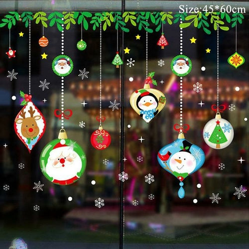 Christmas Window Stickers Christmas Decorations for Home Navidad 2021