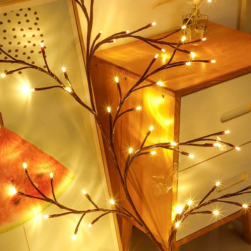 .  🪴 7.55 ft 144 LED USB Flexible Branch Wall Lights – Warm White Indoor Fairy Vine String Lights for Home Decor