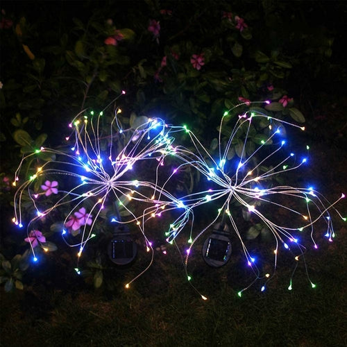 🌈 2PCS Solar Fireworks Lamps – 90 LED Multi-Color Outdoor Garden & Christmas Lights (Waterproof, Solar Powered)