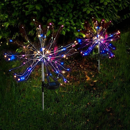 🌈 2PCS Solar Fireworks Lamps – 90 LED Multi-Color Outdoor Garden & Christmas Lights (Waterproof, Solar Powered)
