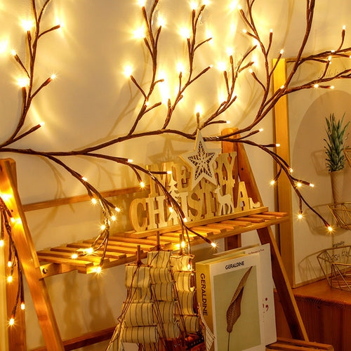 .  🪴 7.55 ft 144 LED USB Flexible Branch Wall Lights – Warm White Indoor Fairy Vine String Lights for Home Decor