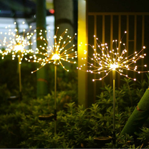 🌈 2PCS Solar Fireworks Lamps – 90 LED Multi-Color Outdoor Garden & Christmas Lights (Waterproof, Solar Powered)