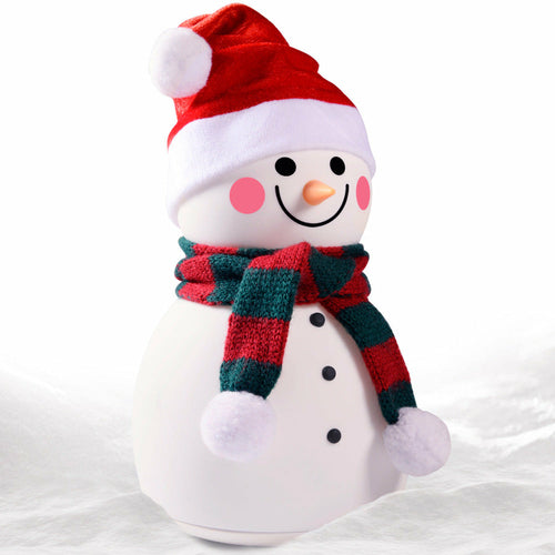 ❄️ Christmas Snowman Music Night Light – Rechargeable, Portable & Touch Control