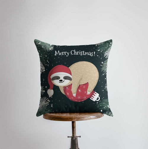 Merry Christmas Sloth Pillow