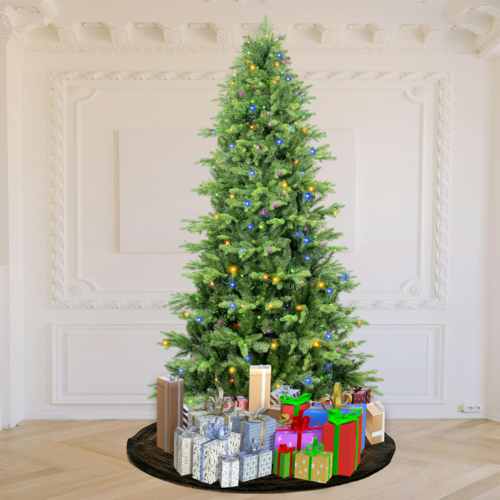 🌲 7.5ft Artificial Christmas Tree Prelit PE & PVC With Metal Stand, 550 LED Lights