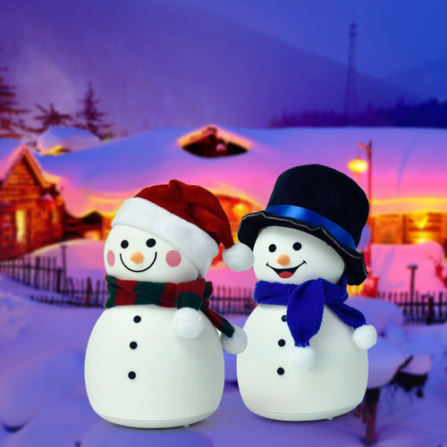 ❄️ Christmas Snowman Music Night Light – Rechargeable, Portable & Touch Control