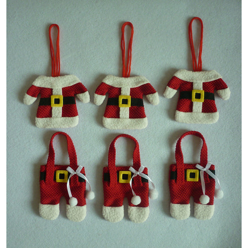 6Pcs Christmas Desktop Decoration Clothes Pants